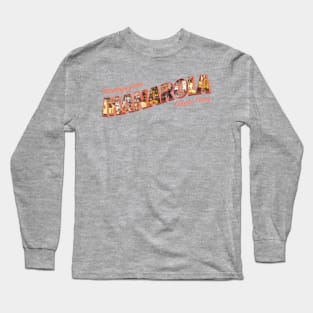 Greetings from Manarola Cinque Terre vintage style retro souvenir Long Sleeve T-Shirt